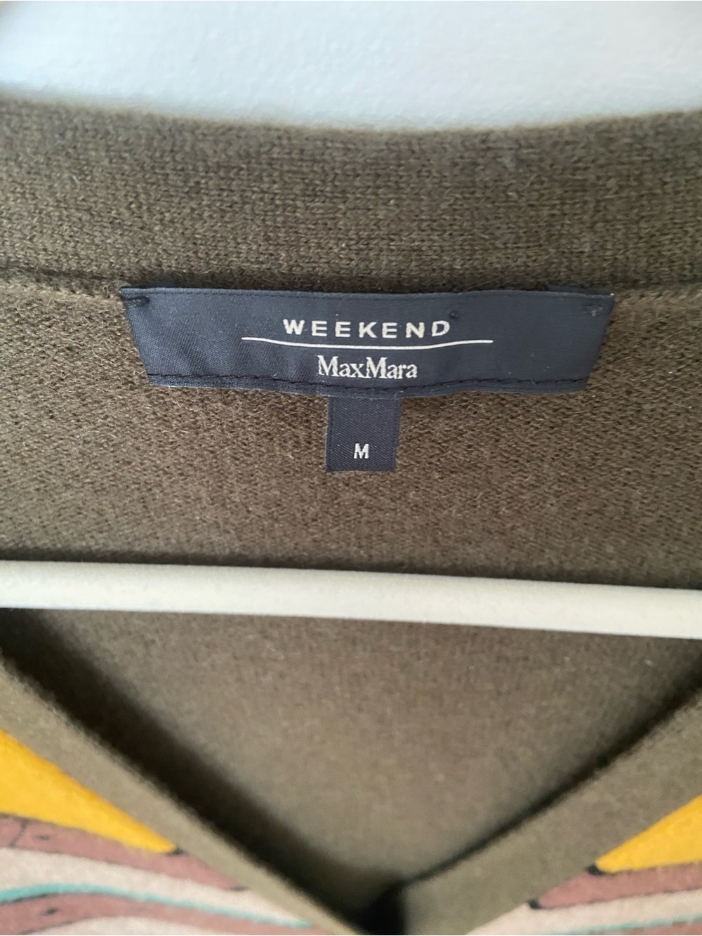 Weekend Max Mara Wool Cashmere Western Intarsia Knit Cardigan size Medium - Picture 3 of 9